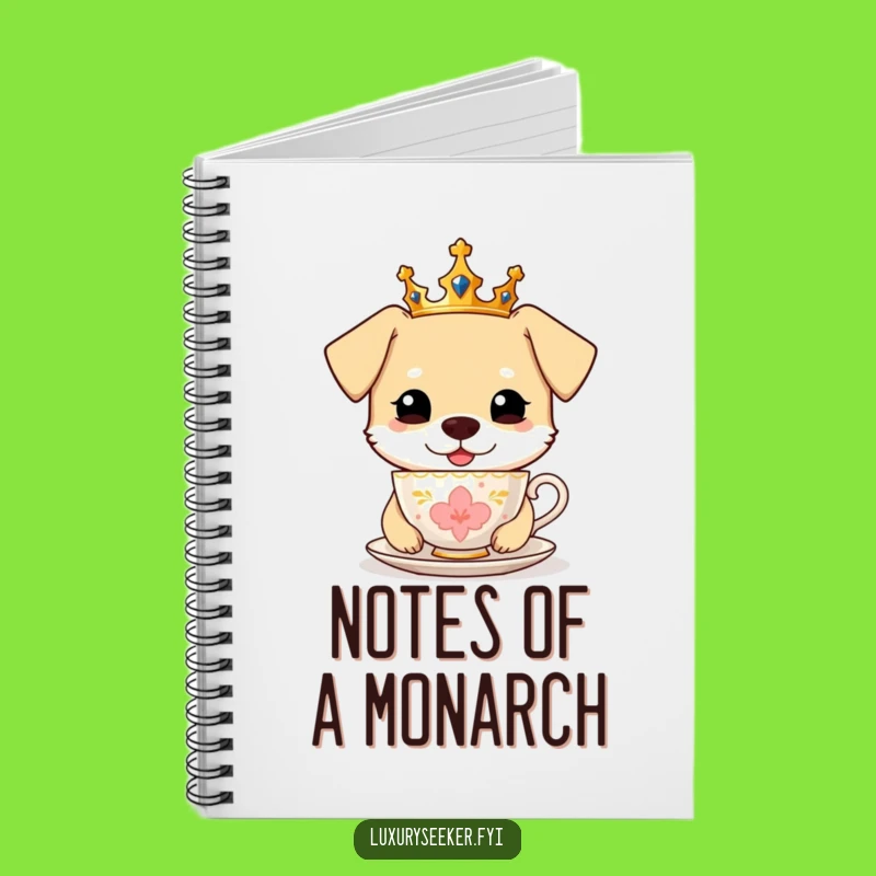 Funny Royal Dog Teacup Notebook, Jot Down Royal Thoughts, A Chic Funny Gift