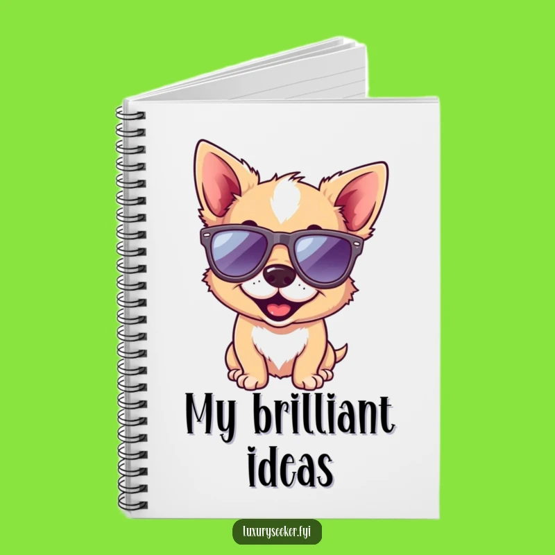 Funny Dog Notebook: Playful Pup in Designer Sunglasses, Journal for Ideas and Laughs Gift