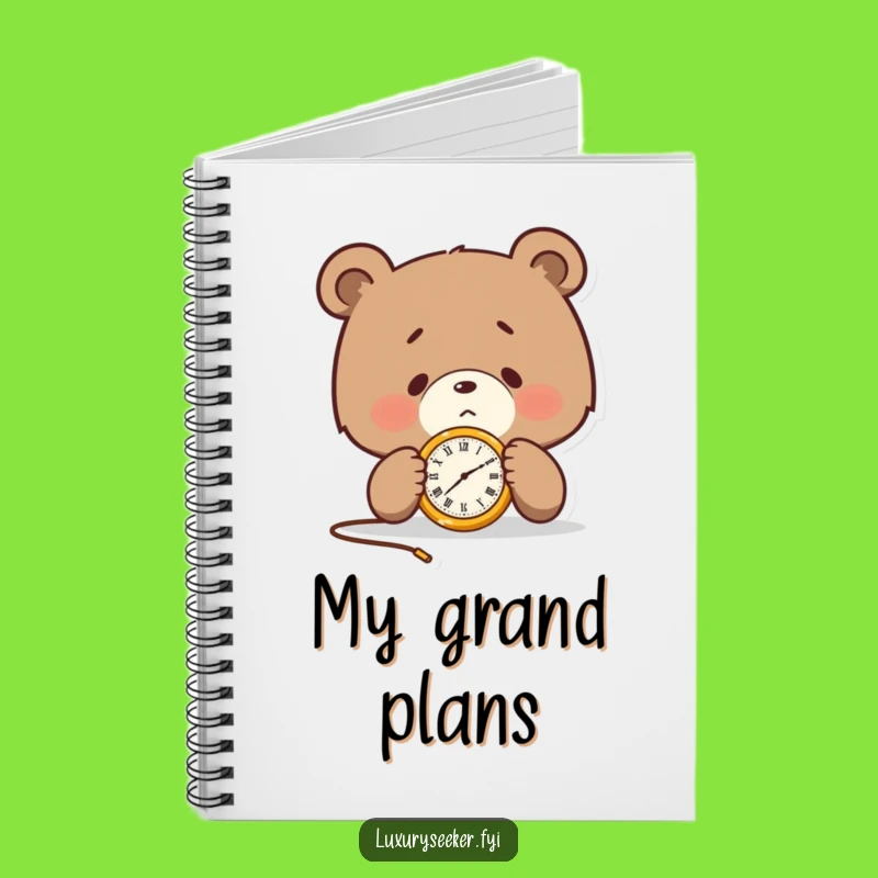 Funny Bear Notebook: Pocket Watch Notes, Perfect Funny Gift for Planners