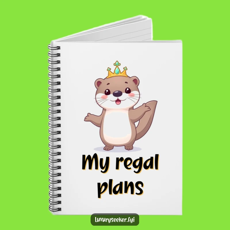 Funny Playful Otter Tiara Notebook - Royal Cute Journal & Gift Idea