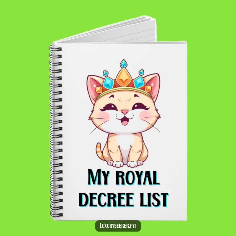 Funny Cat Crown Notebook: Regal Journal for Feline Thoughts!