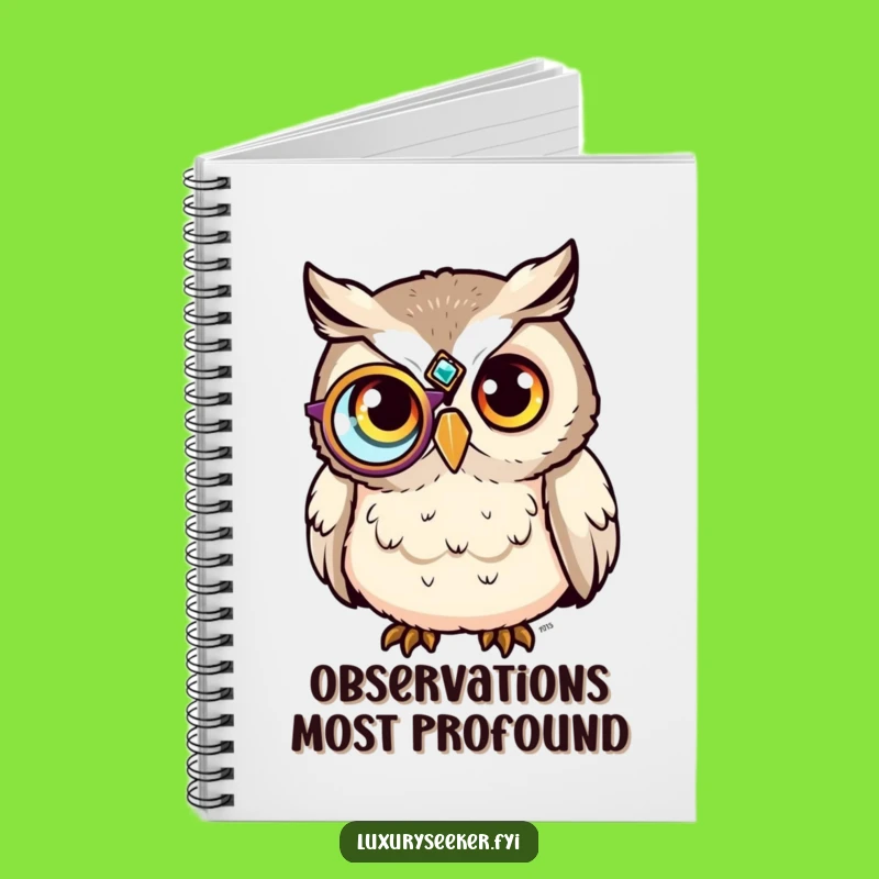 Funny Sophisticated Owl Monocle Notebook - Jot Down Wise Ideas Hilariously!