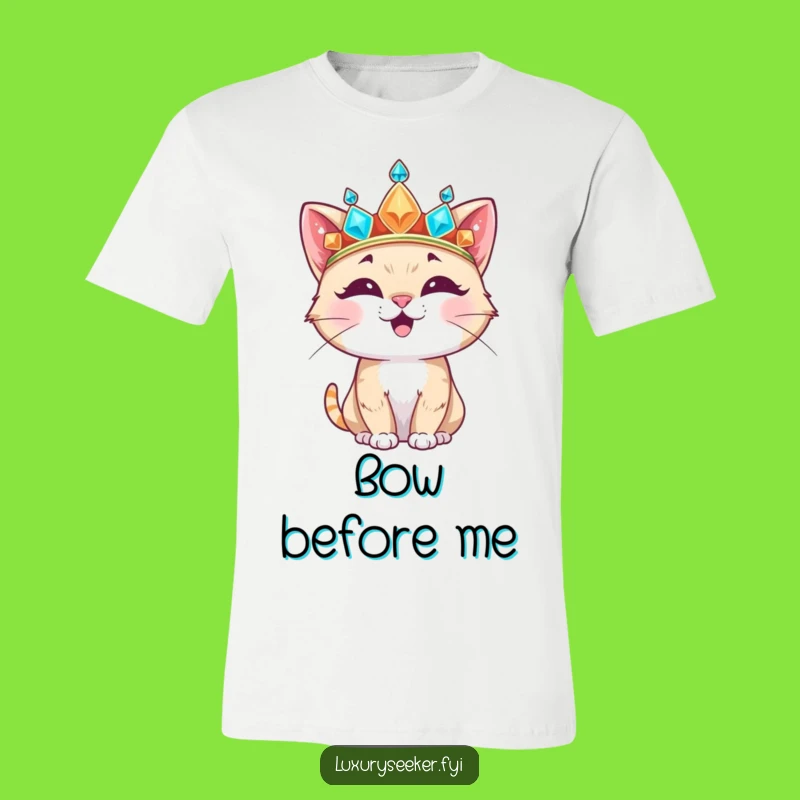 Funny Cat Crown T-Shirt: Royal Feline Tee for Humorous Style!