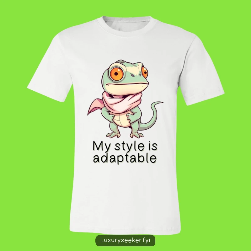 Funny Chameleon Silk Scarf T-Shirt: Bold Style for a Confident, Sassy Funny Gift