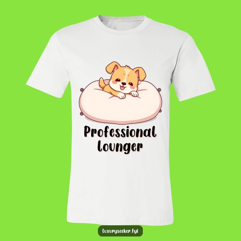Funny Dog Pillow T-Shirt: Cheerful Lounger Tee for Comfy Vibes!