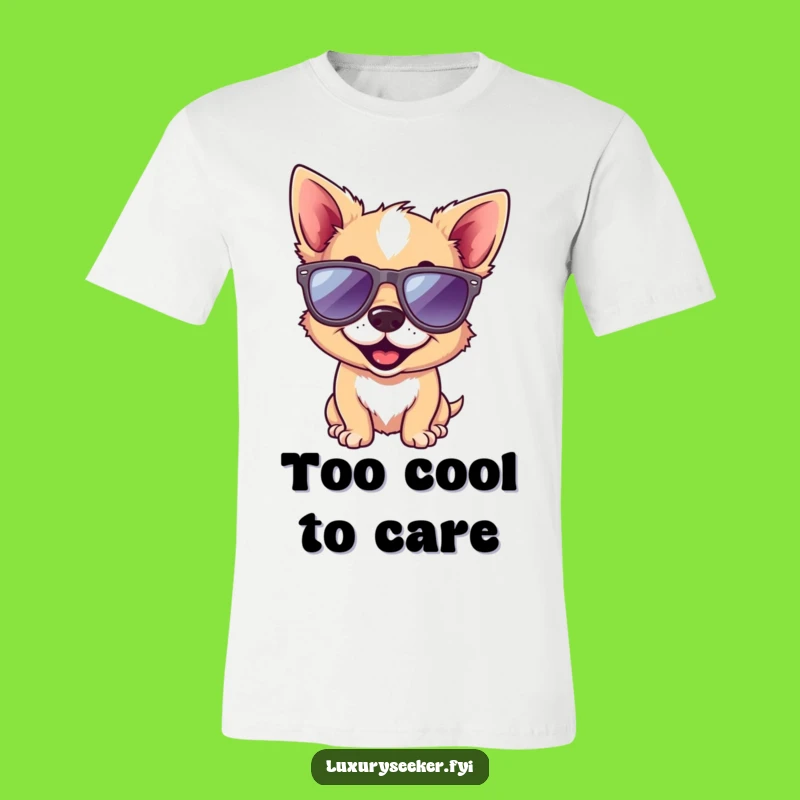 Funny Dog T-Shirt: Playful Pup in Designer Sunglasses, Coolest Canine Tee for Him or Her