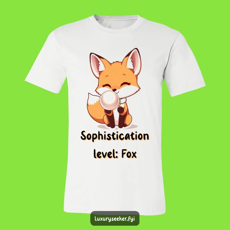 Funny Fox Bow Tie Pearl T-Shirt: Humorous Apparel for the Classy Explorer.