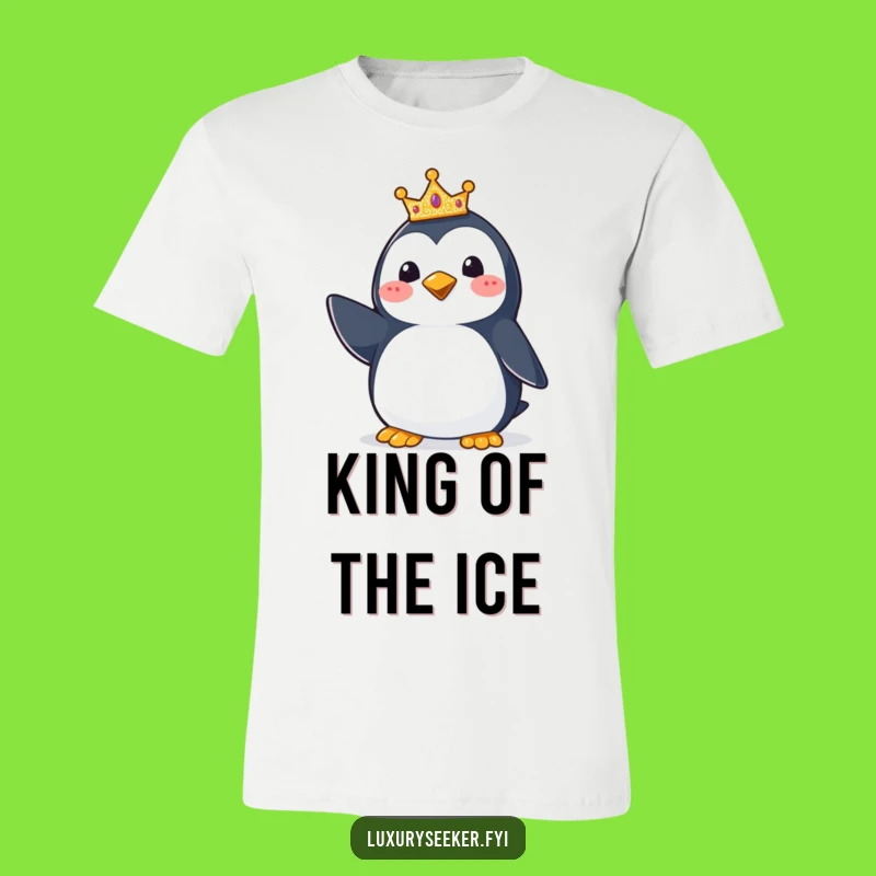 Funny Penguin Crown T-Shirt: Joyful Pose Tee for a Regal & Comical Look