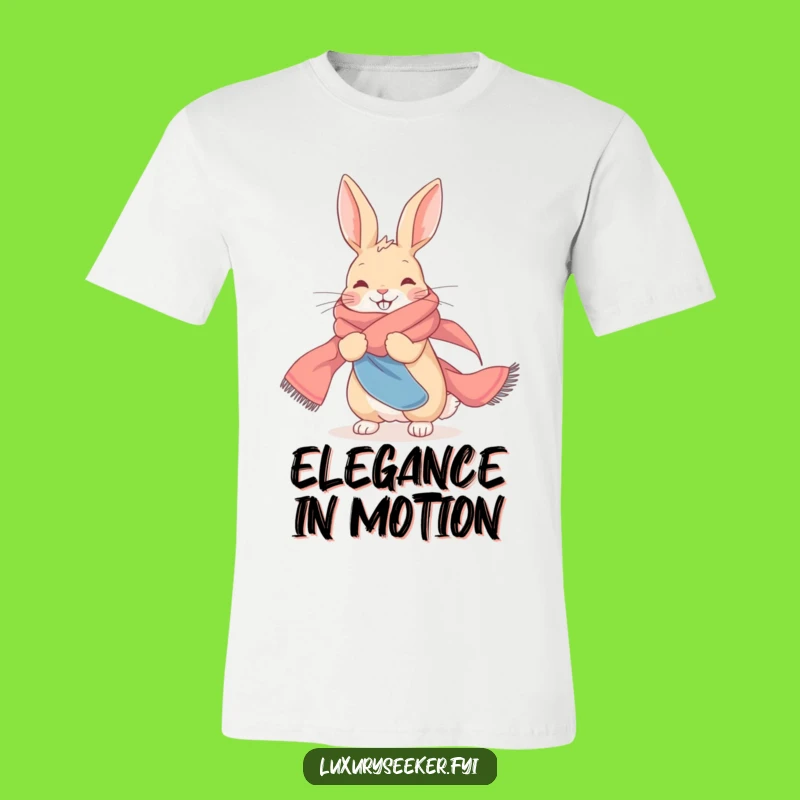 Funny Rabbit Silk Scarf T-Shirt, Bunny Chic, The Most Fashionable Funny Gift