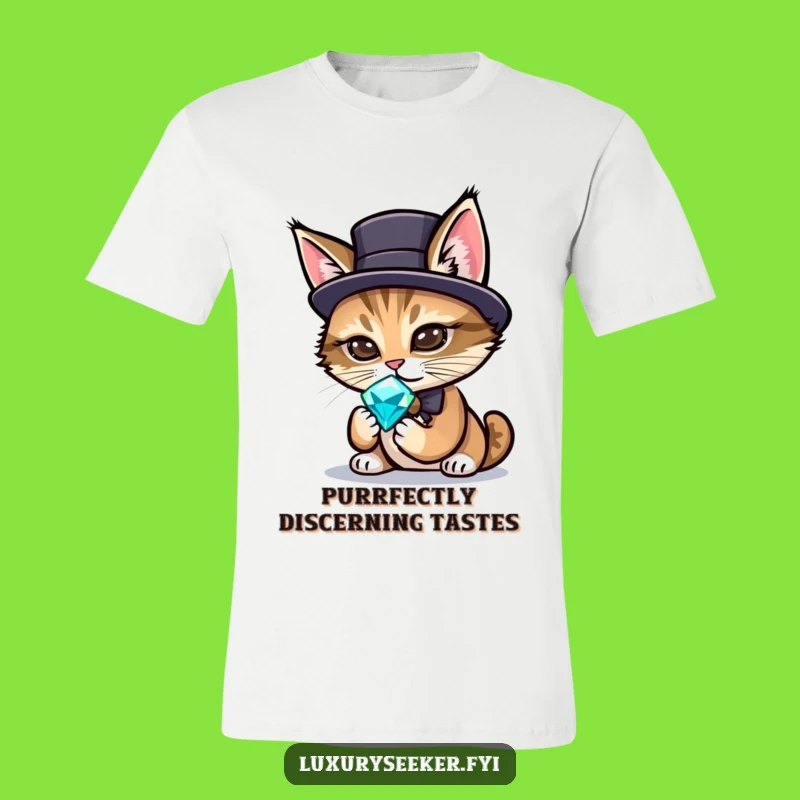 Funny Sophisticated Cat Top Hat Gemstone T-Shirt – A Hilarious Gift Idea