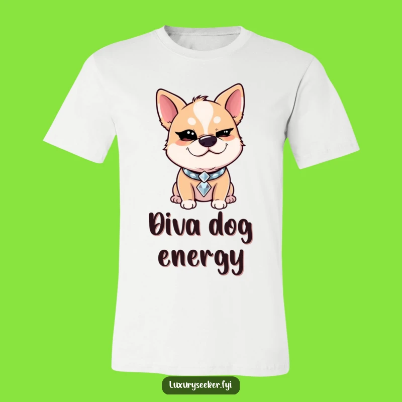 Funny Winking Dog Diamond Tee: Sassy Pooch T-Shirt, Hilarious Funny Gift