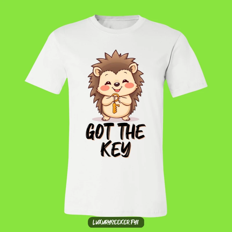 Funny Hedgehog Key T-Shirt: Cute & Quirky Style with This Funny Gift