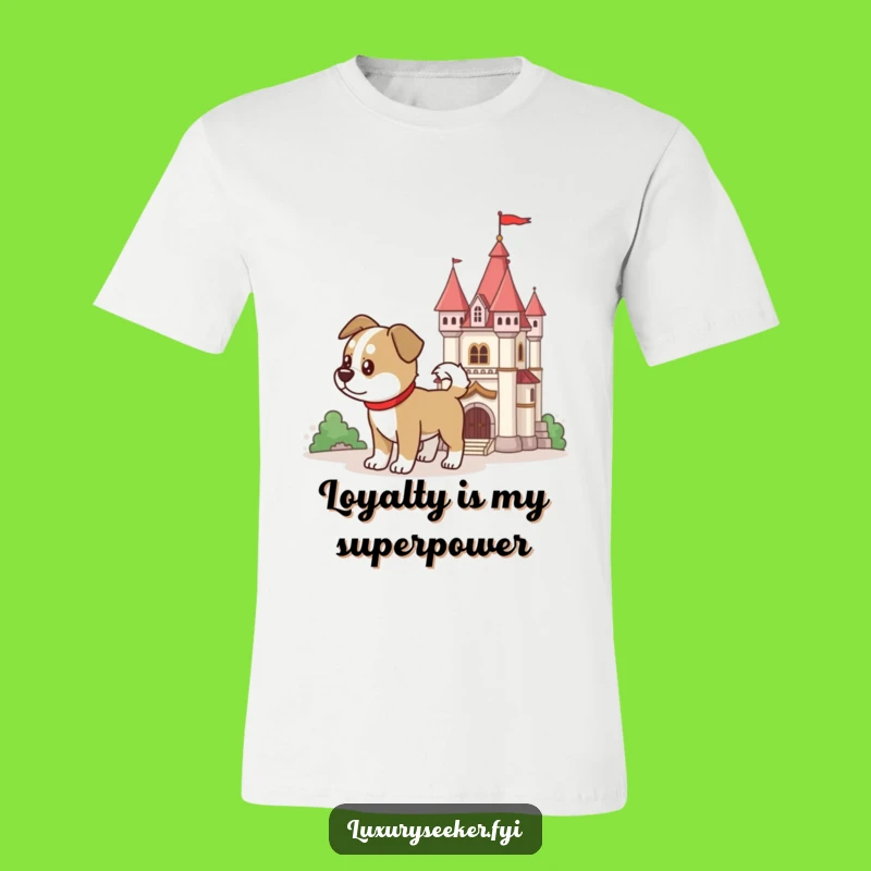 Funny Dog Castle T-Shirt - Brave Canine Protector Apparel Gift