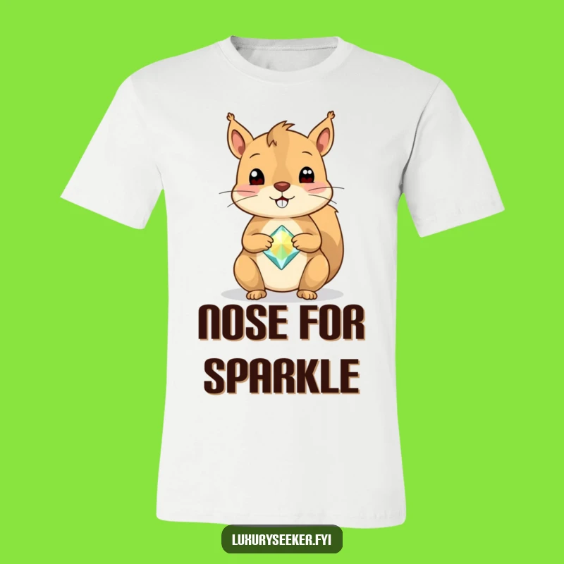Funny Squirrel Gemstone T-Shirt: Wear Your Sparkle with This Gift