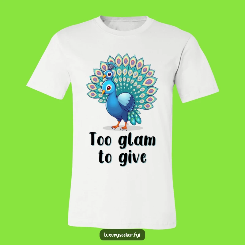 Funny Peacock Fan Tail T-Shirt - Dazzling Gem Design for a Sparkly Personality!