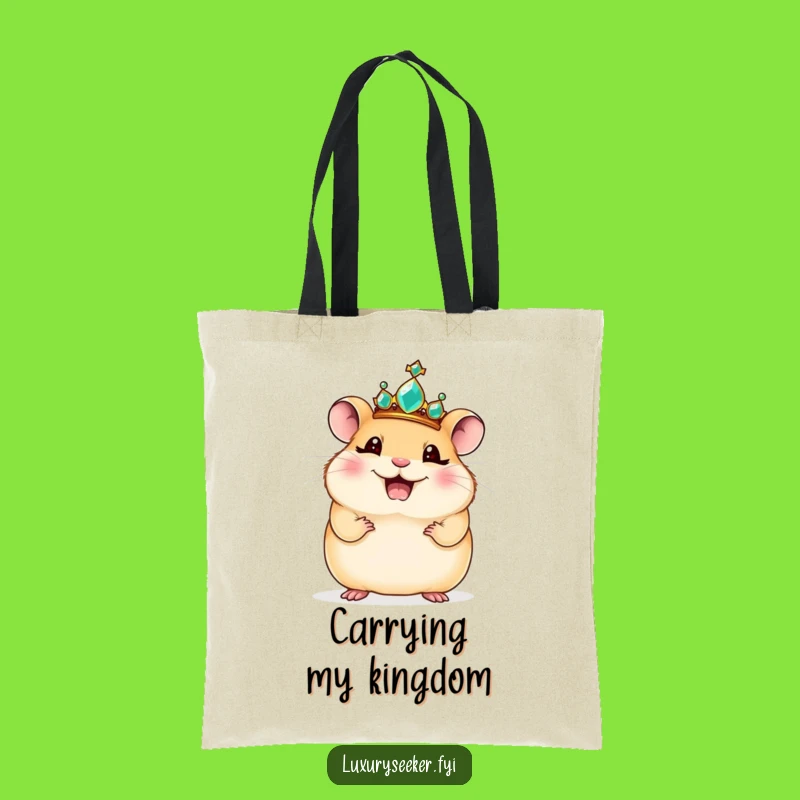 Funny Regal Hamster Tote Bag - Carry Your Giggles in Style