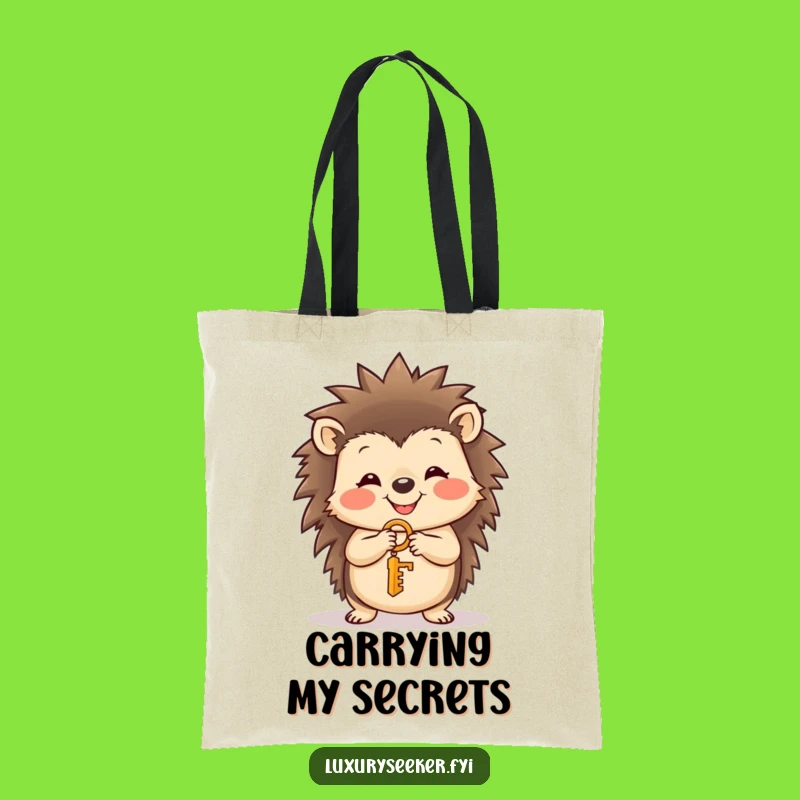 Funny Hedgehog Key Tote Bag: Carry Your Treasures with This Cute Funny Gift