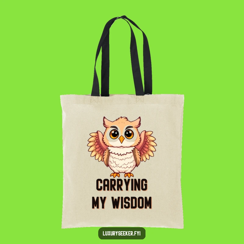 Chic Funny Owl Tote Bag: Feathered Boa Style, Glamorous Funny Gift for Shoppers