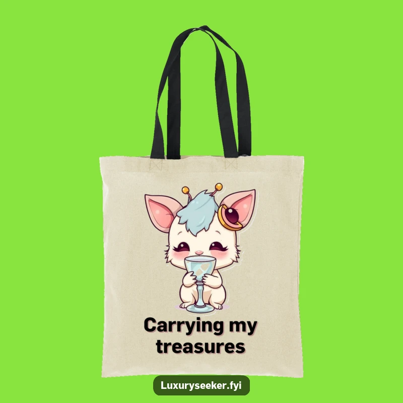 Funny Fancy Creature Tote Bag: Crystal Sip & Accessory, Perfect Humorous Carry-all