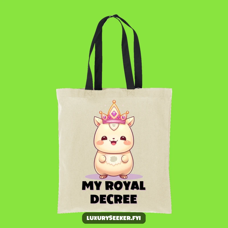 Funny Proud Creature Tote Bag: Crown & Smile, Perfect Humorous Royal Accessory