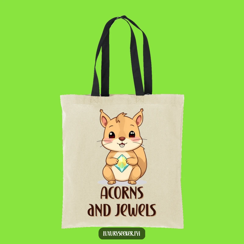 Funny Squirrel Gemstone Tote Bag: Carry Your Sparkle with This Gift