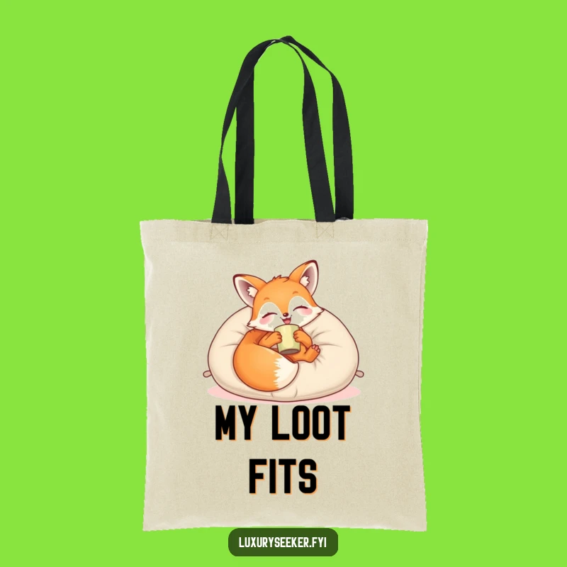 Funny Cozy Fox Lounge Tote Bag: Plush Style for Everyday Relaxed Charm