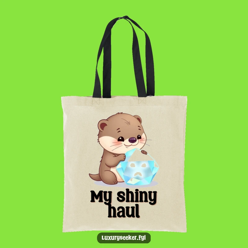 Funny Otter Gem Bag: Curious Critter’s Sparkle Tote Funny Gift